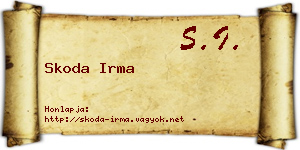 Skoda Irma névjegykártya